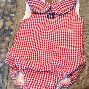 Red Gingham Kids One Piece